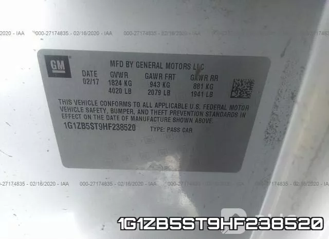 1G1ZB5ST9HF238520 фото 7