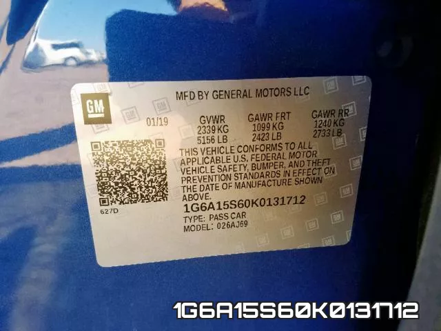 1G6A15S60K0131712 фото 2