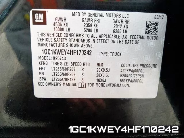 1GC1KWEY4HF170242 фото 2