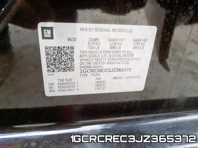 1GCRCREC3JZ365372 фото 2