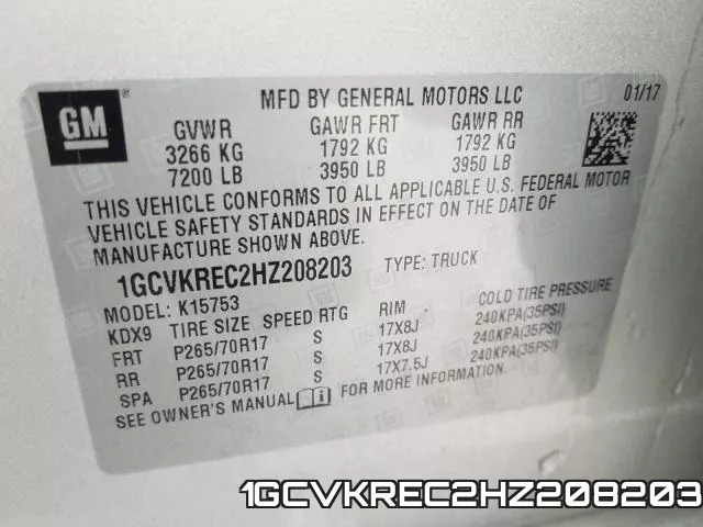 1GCVKREC2HZ208203 фото 2