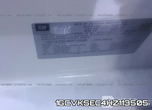1GCVKSEC4HZ113505 фото 9
