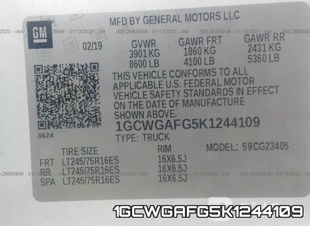 1GCWGAFG5K1244109 фото 9