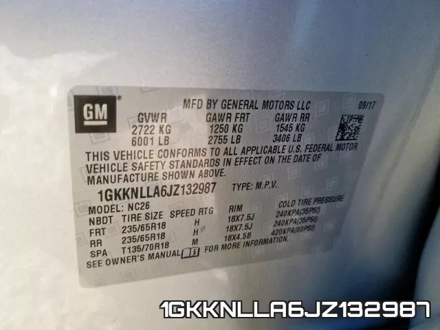 1GKKNLLA6JZ132987 фото 2