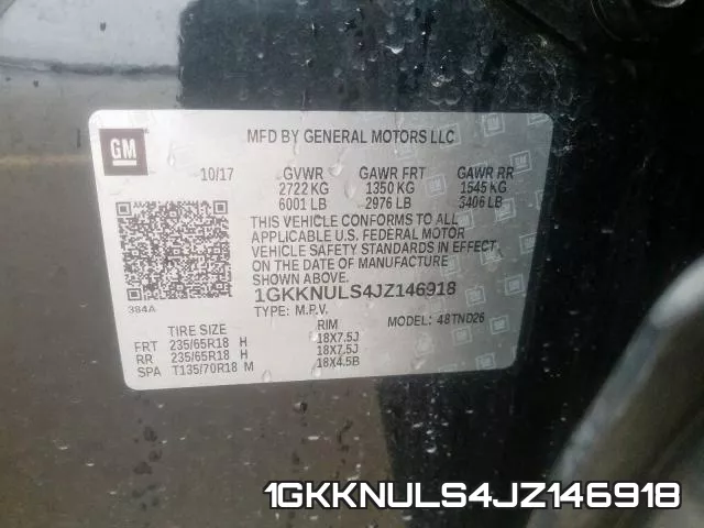1GKKNULS4JZ146918 фото 2