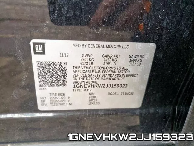1GNEVHKW2JJ159323 фото 2