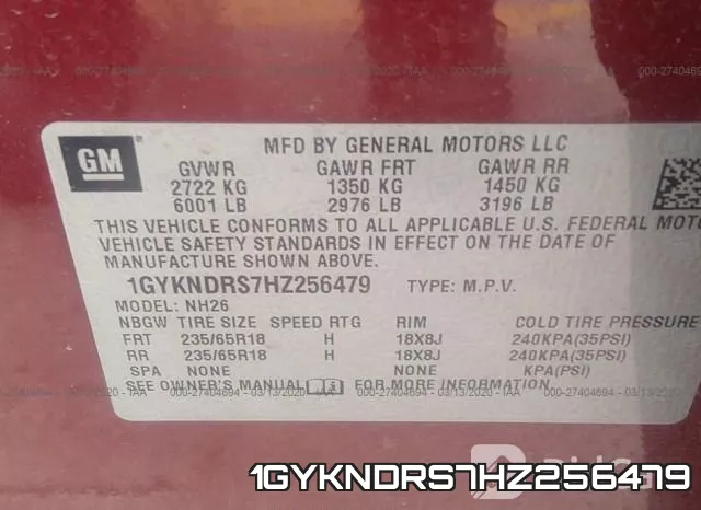 1GYKNDRS7HZ256479 фото 8