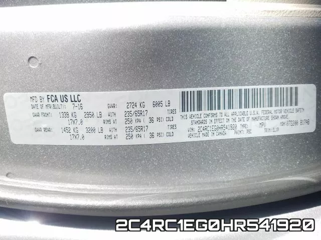 2C4RC1EG0HR541920 фото 2