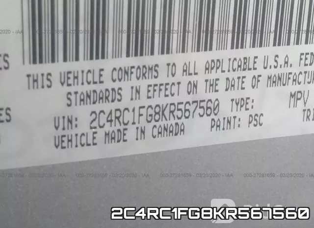 2C4RC1FG8KR567560 фото 9