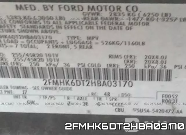 2FMHK6DT2HBA03170 фото 7