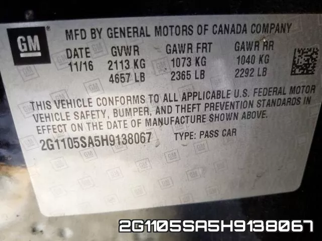 2G1105SA5H9138067 фото 2