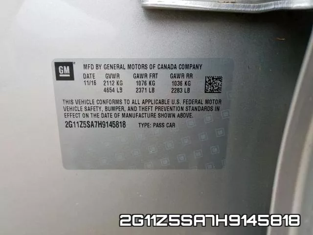 2G11Z5SA7H9145818 фото 2