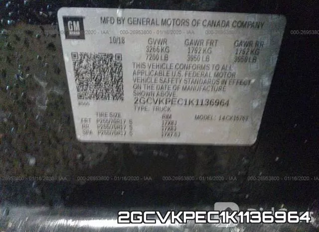 2GCVKPEC1K1136964 фото 8