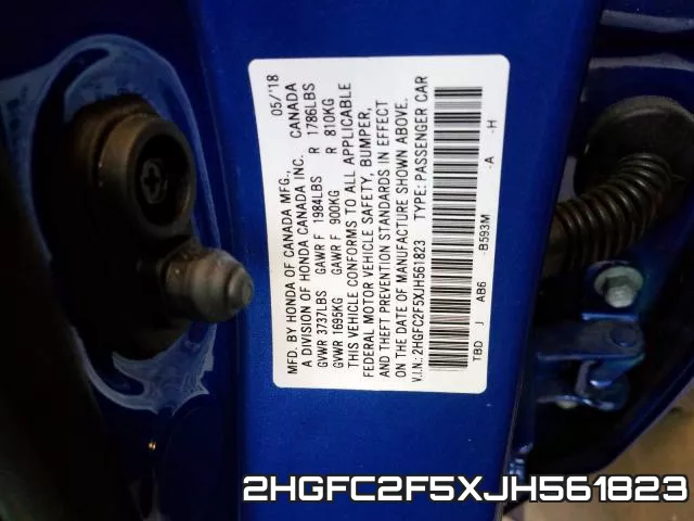 2HGFC2F5XJH561823 фото 2