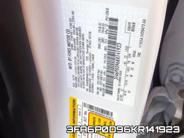 3FA6P0D96KR141923 фото 2