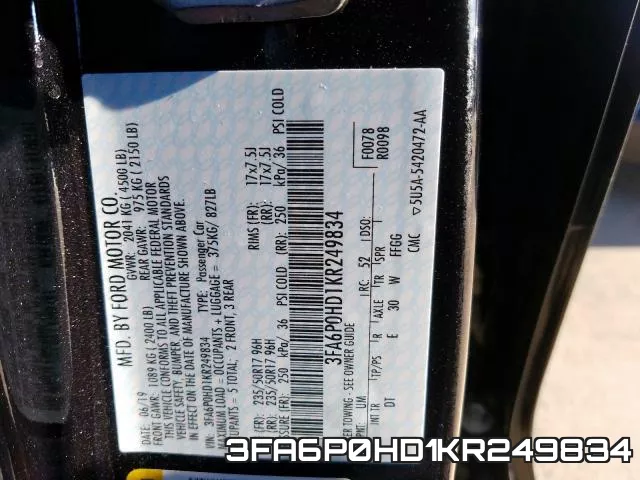 3FA6P0HD1KR249834 фото 2
