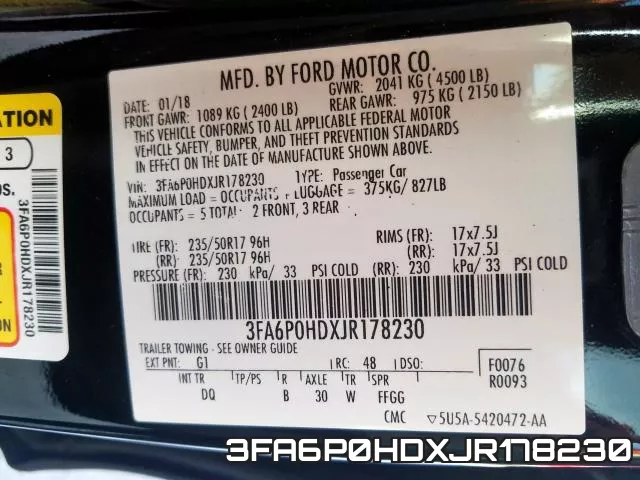 3FA6P0HDXJR178230 фото 2