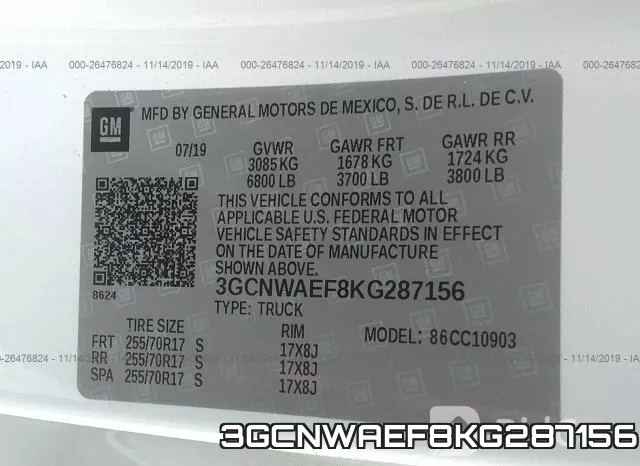 3GCNWAEF8KG287156 фото 9