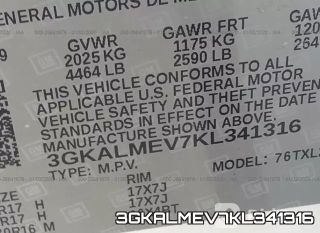 3GKALMEV7KL341316 фото 10
