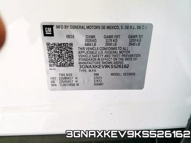 3GNAXKEV9KS526162 фото 2