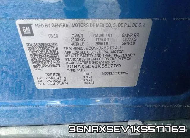 3GNAXSEV1KS517763 фото 9