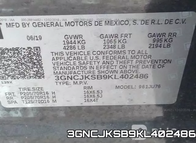 3GNCJKSB9KL402486 фото 8