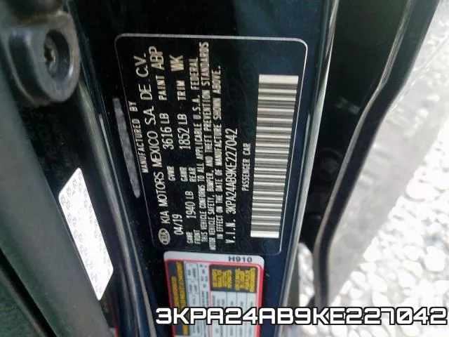 3KPA24AB9KE227042 фото 2