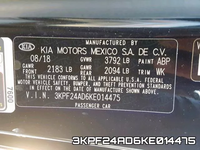 3KPF24AD6KE014475 фото 2