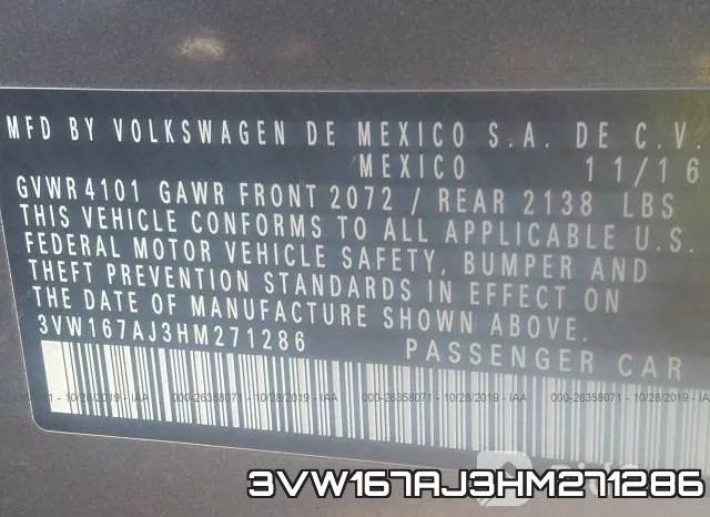 3VW167AJ3HM271286 фото 9