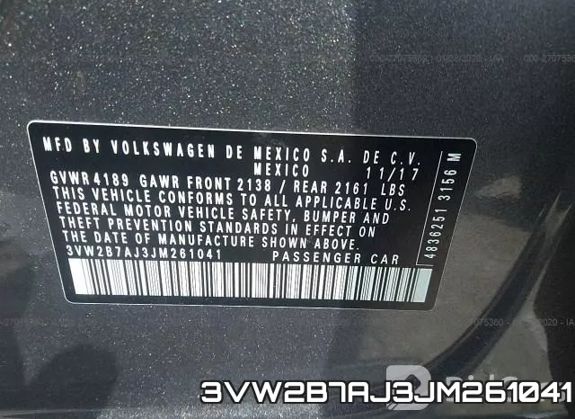 3VW2B7AJ3JM261041 фото 10