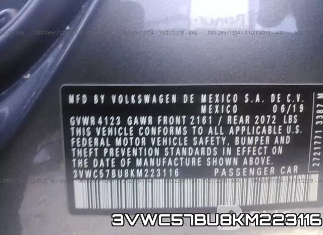 3VWC57BU8KM223116 фото 9