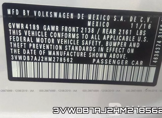 3VWDB7AJ2HM278562 фото 6