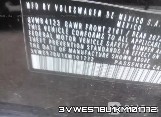 3VWE57BU1KM101772 фото 8