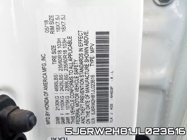 5J6RW2H81JL023616 фото 2