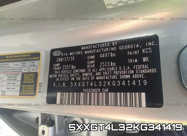 5XXGT4L32KG341419 фото 8