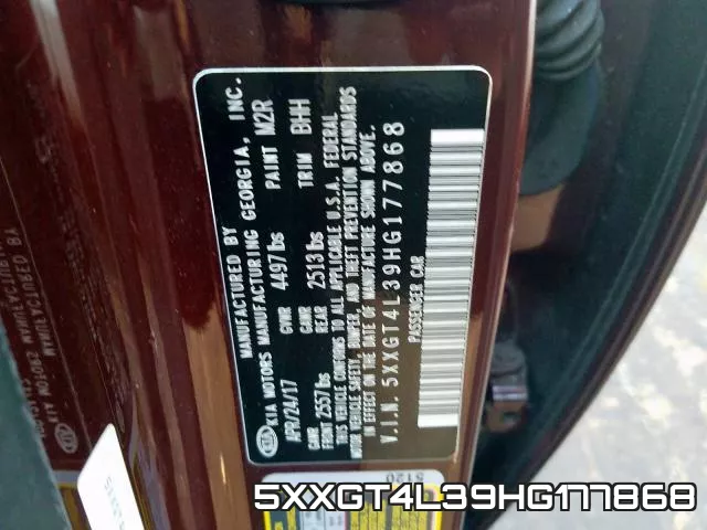 5XXGT4L39HG177868 фото 2