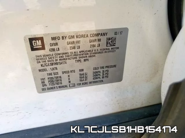 KL7CJLSB1HB154174 фото 2