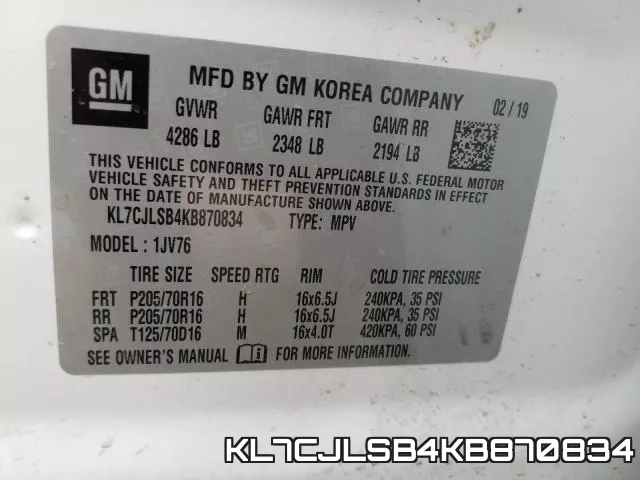 KL7CJLSB4KB870834 фото 2