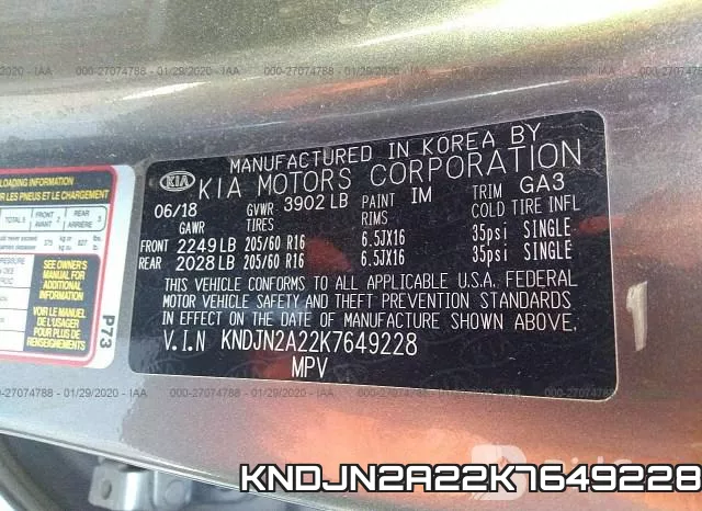 KNDJN2A22K7649228 фото 9
