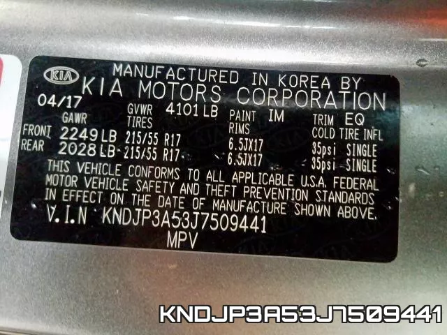KNDJP3A53J7509441 фото 2