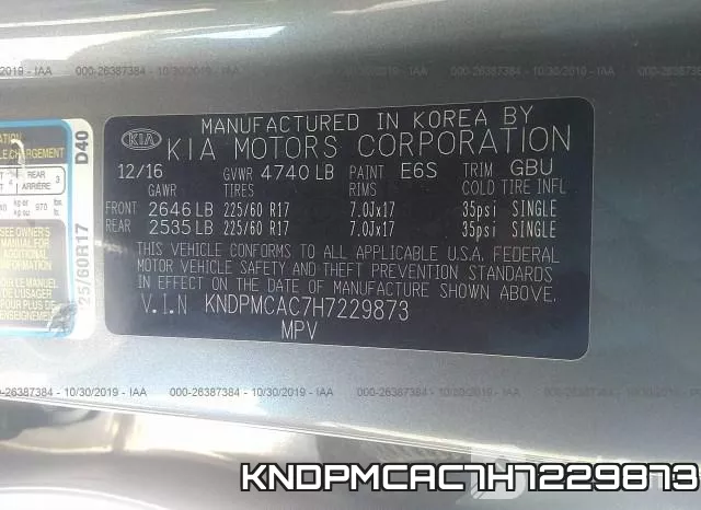 KNDPMCAC7H7229873 фото 7