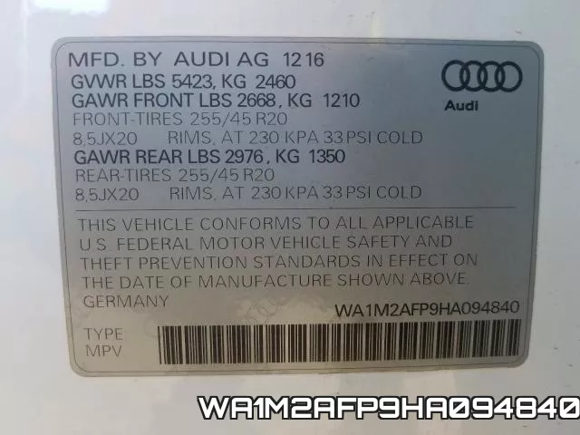 WA1M2AFP9HA094840 фото 2