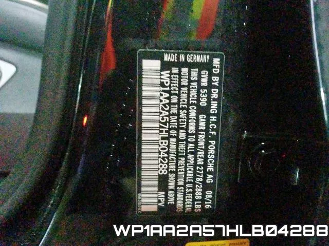 WP1AA2A57HLB04288 фото 2