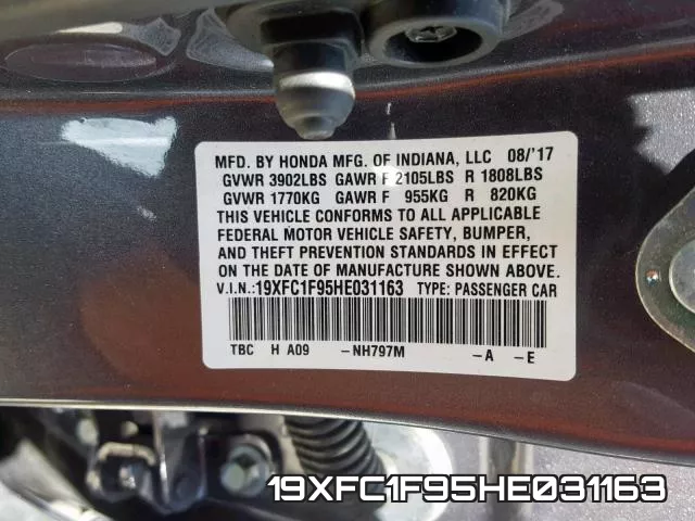 19XFC1F95HE031163 фото 2