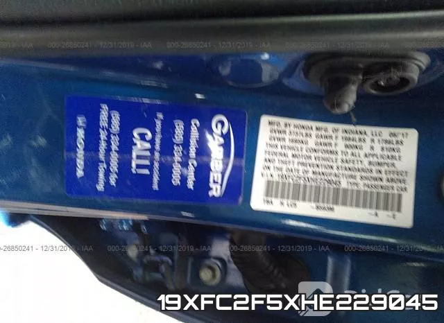 19XFC2F5XHE229045 фото 9