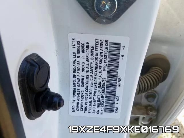 19XZE4F9XKE016769 фото 2
