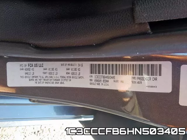 1C3CCCFB6HN503405 фото 2