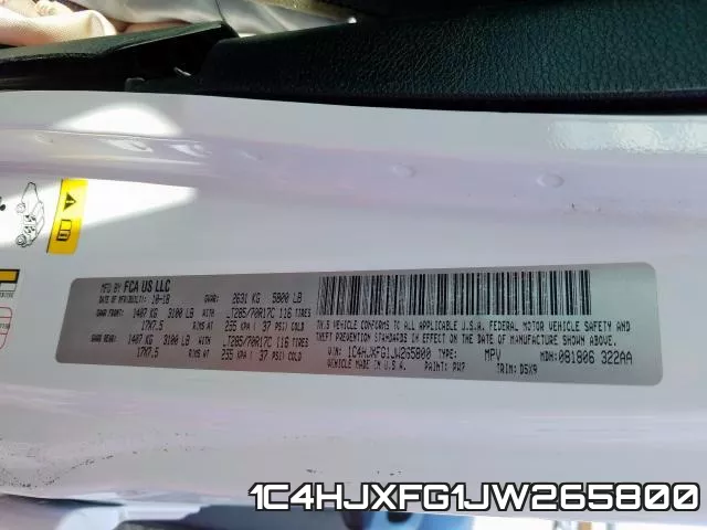1C4HJXFG1JW265800 фото 2
