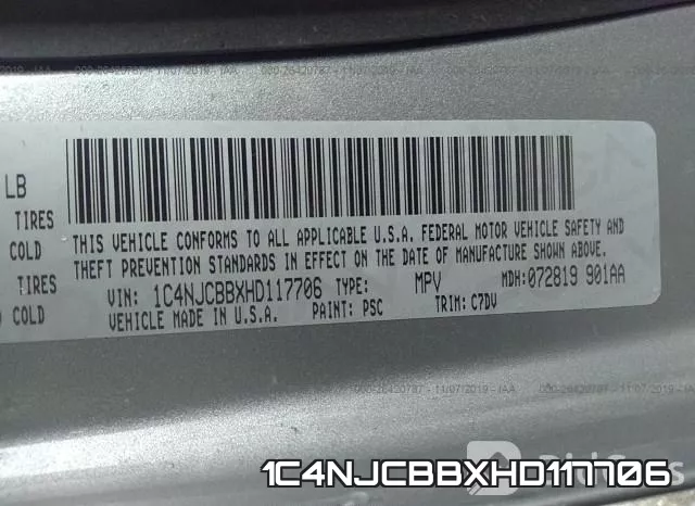 1C4NJCBBXHD117706 фото 8