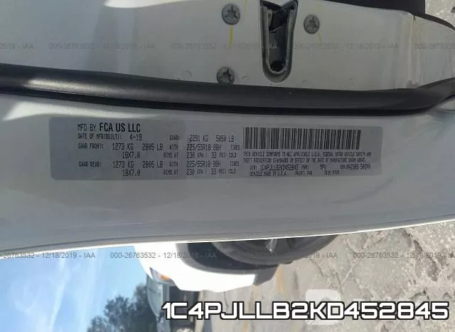 1C4PJLLB2KD452845 фото 8